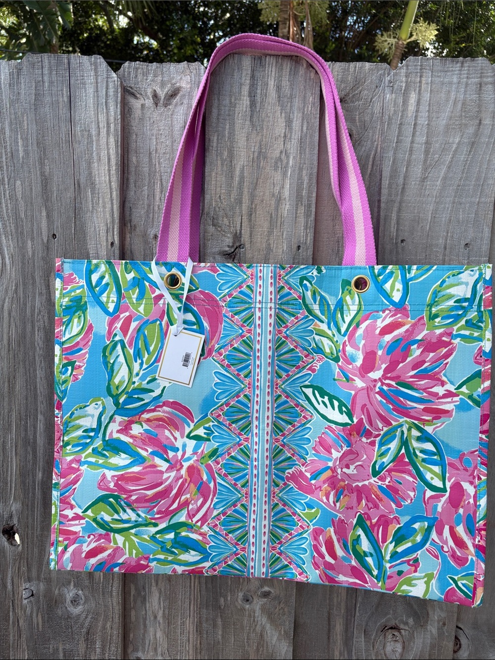 Lilly Pulitzer Pink and Blue Floral Tote